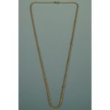 A yellow metal rope link neck chain, (stamped 9k and tested as gold), 54 cm, 5.2 g