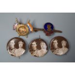 A small group of Royal commemorative and patriotic button badges and brooches