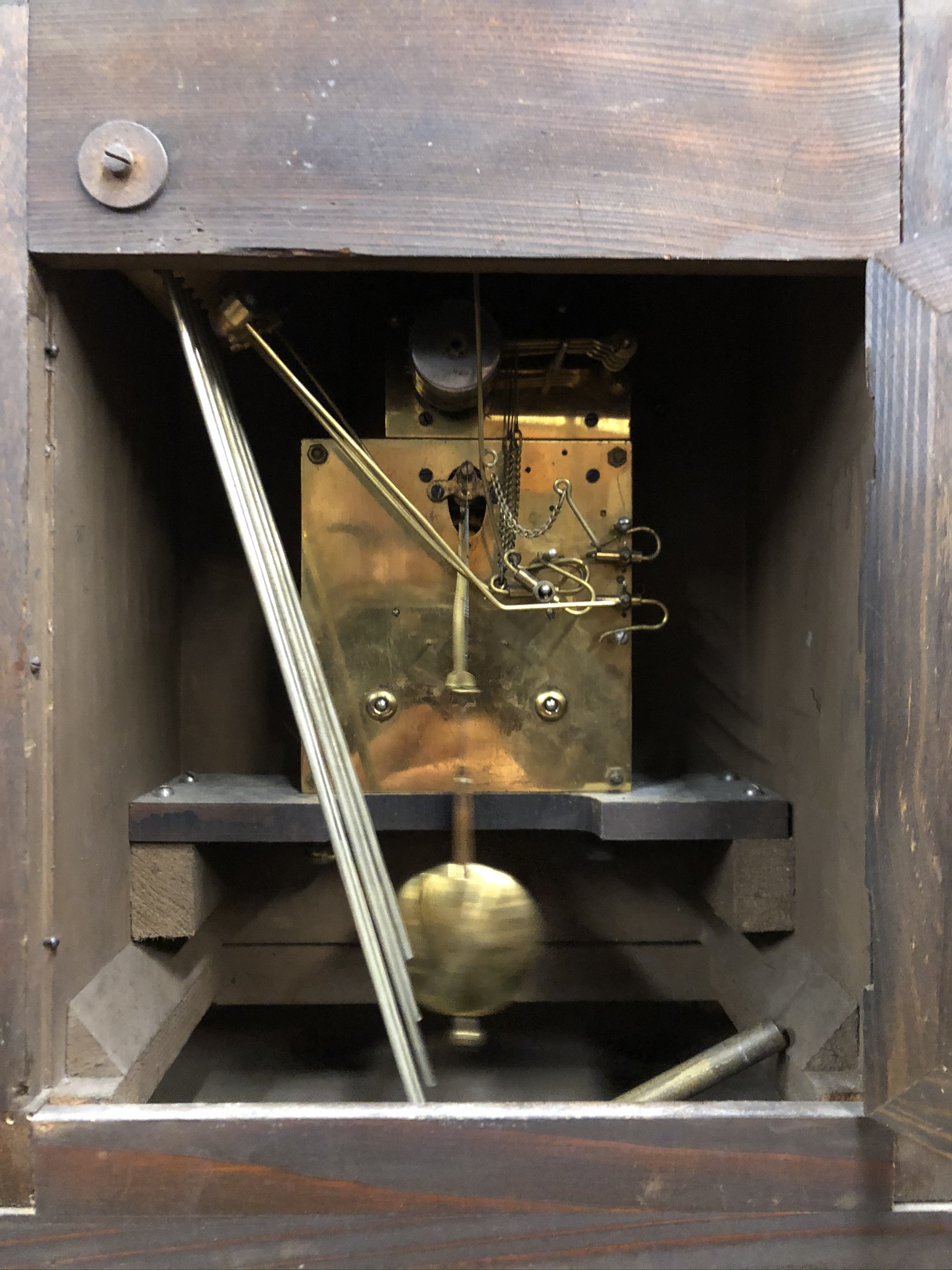 A late 19th Century Junghans walnut-cased bracket clock, having a three-train movement striking on - Image 4 of 5