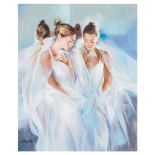 Domingo Álvarez. Bailarinas. Pastel sobre papel.