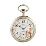 Reloj de bolsillo lepine Doxa en metal, primer cuarto del s.XX.