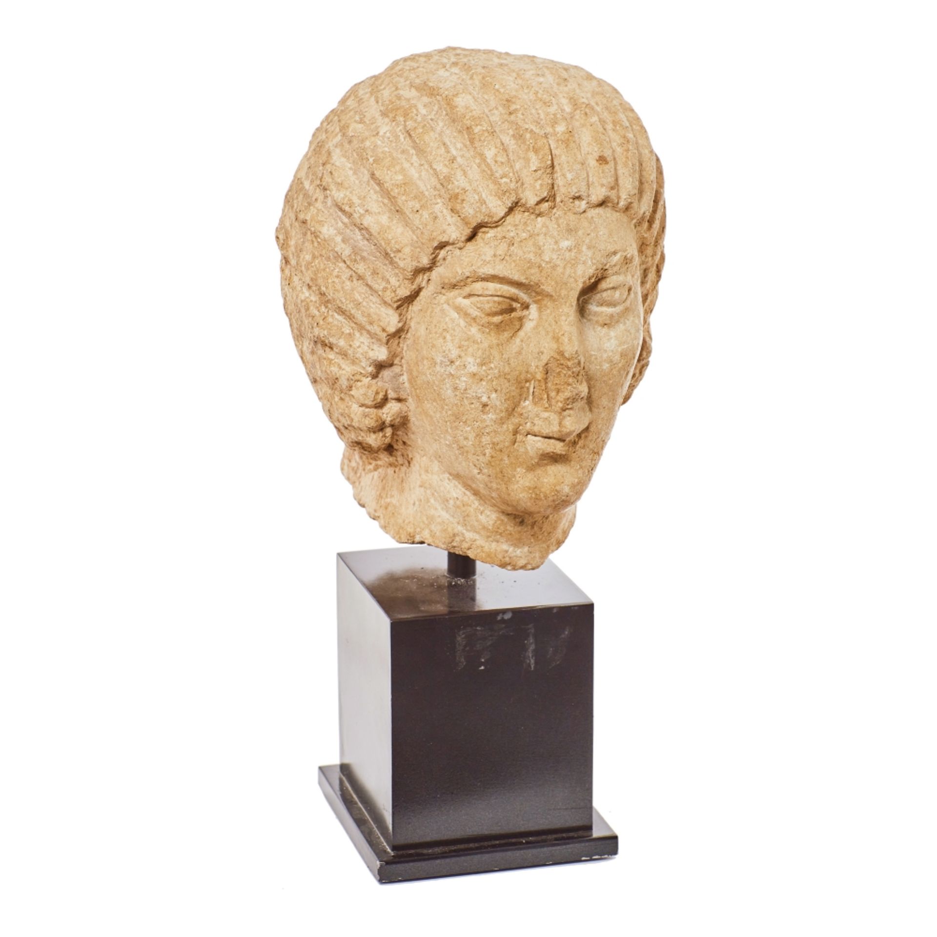 Julia Domina. Cabeza romana en piedra caliza, 160-217 d.C.
