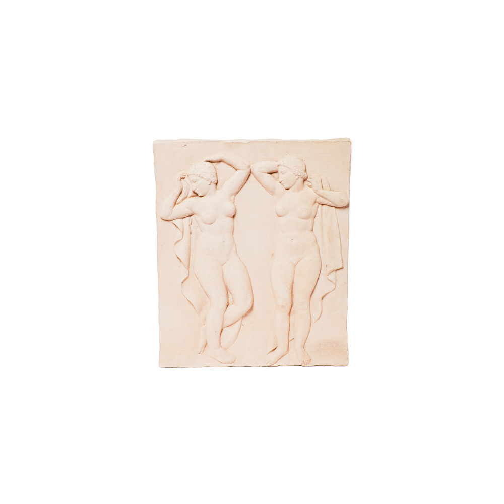 Rafael Solanic. Desnudos femeninos. Relieve en terracota.