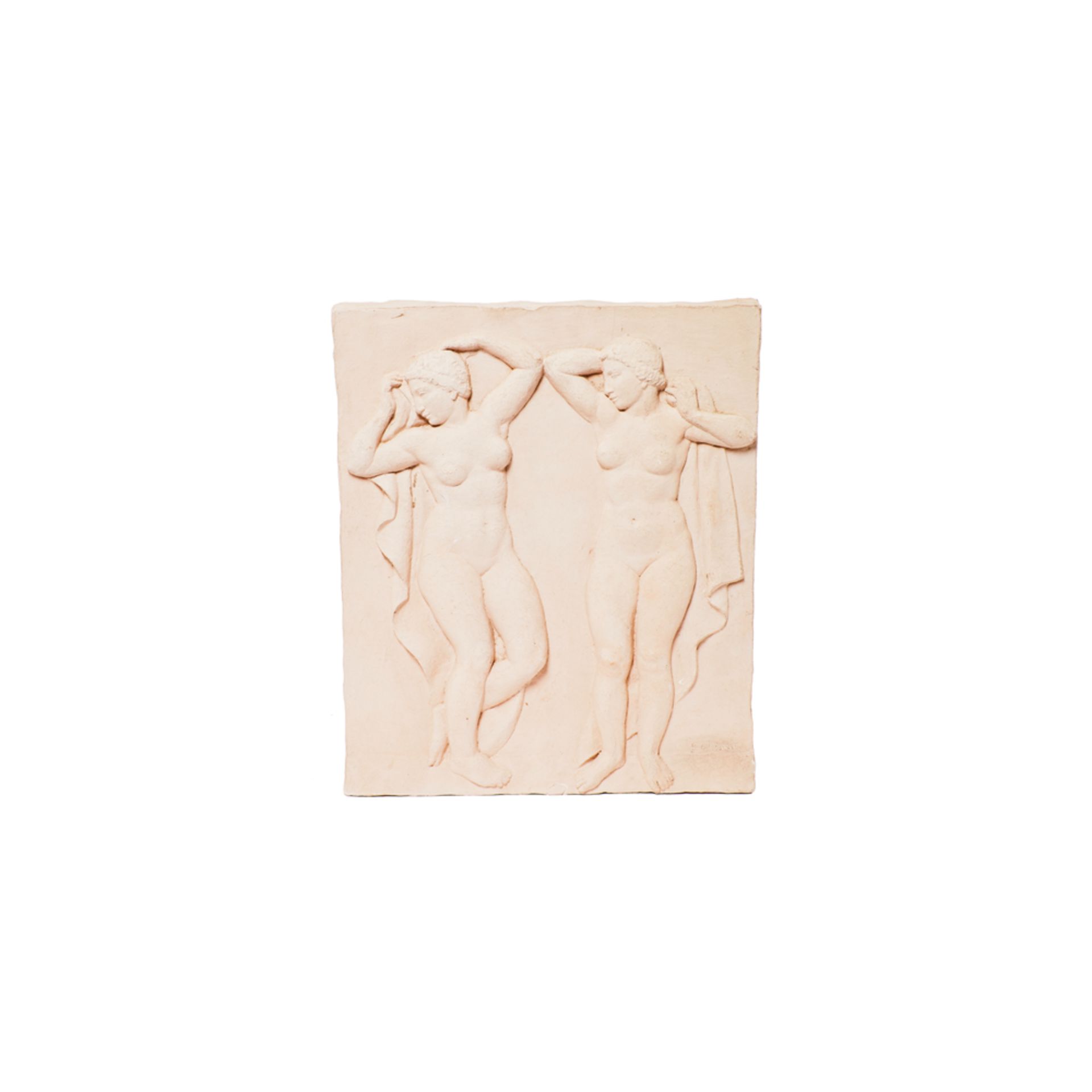 Rafael Solanic. Desnudos femeninos. Relieve en terracota.