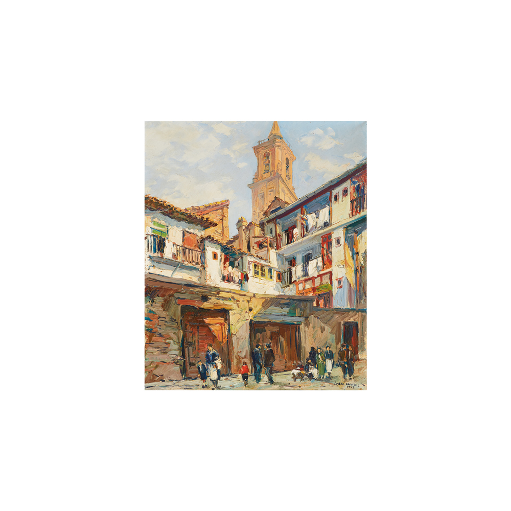 López Ramon. Ramon López Muñoz. Calle Arco San Cristóbal. Óleo sobre tela.