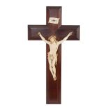 Escuela española, s.XIX. Cristo crucificado. Escultura en marfil tallado.