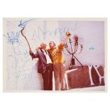 Fotografía de Dalí y su amigo el poeta Agustí Pinyol. Firmada, dedicada y fechada en 1979.