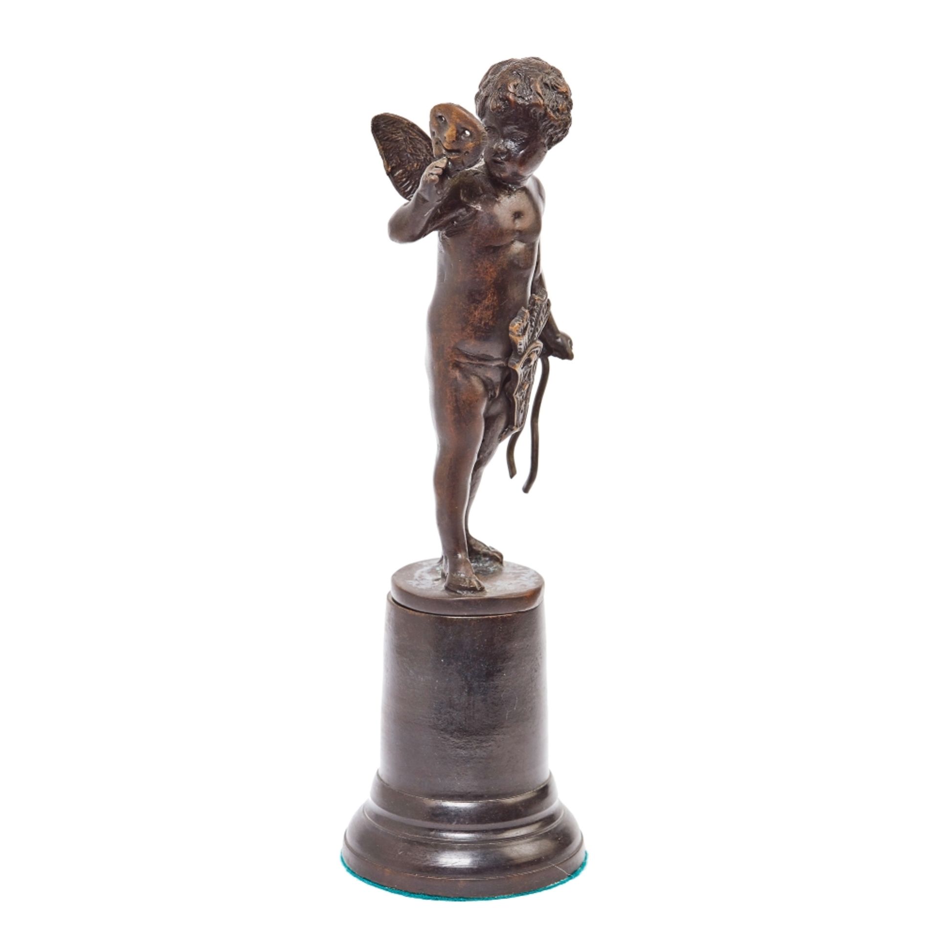 Escuela europea, s.XX. Cupido. Escultura en bronce patinado.