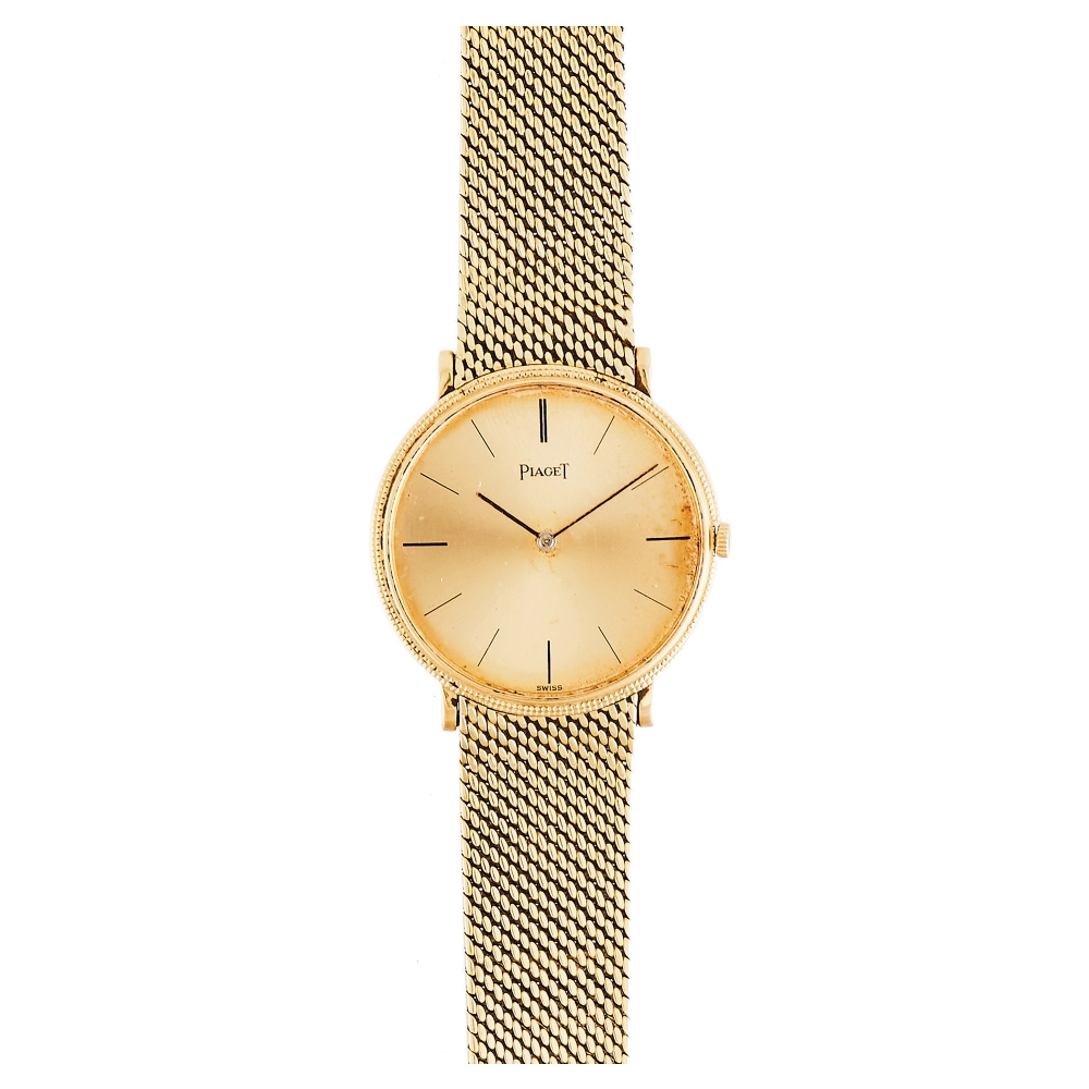 Reloj Piaget para caballero en oro, c.1980. Mecanismo de cuerda manual.