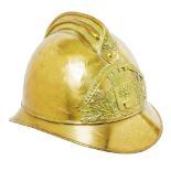 Casco de bombero francés en metal dorado, primer cuarto del s.XX.