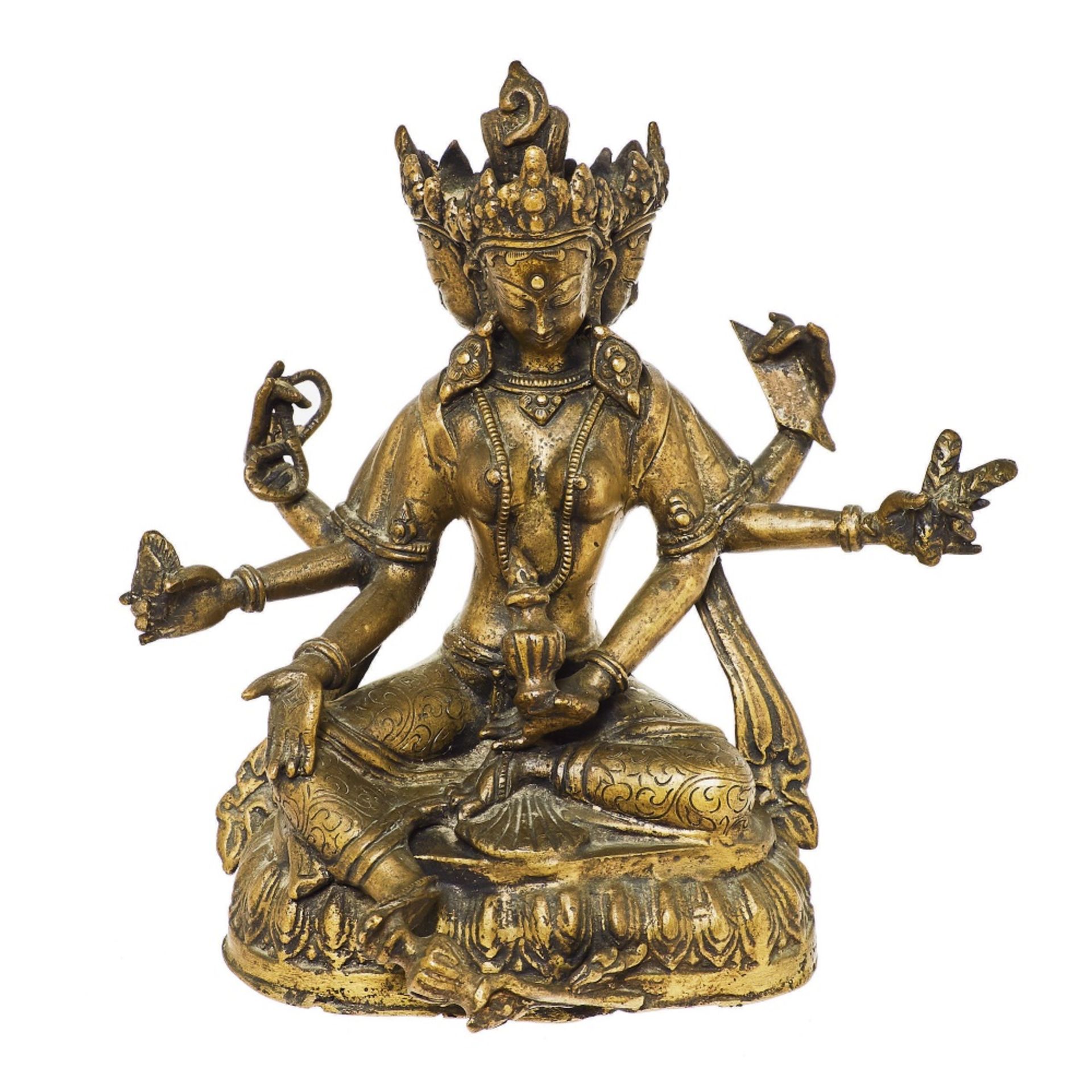 Vasudhara. Escultura tibetana en bronce, segundo cuarto del s.XX.