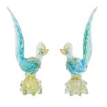 Barovier & Toso. Aves. Pareja de figuras en cristal de Murano, c.1970.