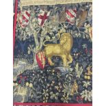 Pair of 20th Century machine woven tapestry wall hangings Each one is 124cms x 102cms.