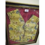 Gentleman's 18th Century silk embroidered waistcoat mounted in a box frame