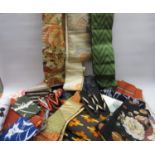 Quantity of various fabrics and fabric samples, African, European and Japanese including Japanese