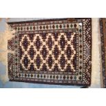 Small Pakistan mat of Turkoman design together with a small Turkish prayer rug