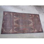 Large Tabriz carpet of unusual five panel Herati and medallion design on a midnight blue ground with