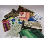 Quantity of ladies silk scarves including Liberty and Missoni