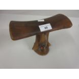 African native carved hardwood headrest