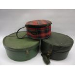 Three various hat boxes