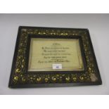 Ebonised and gilt framed needlework on linen, ' A Wish From the Girls of Prospect Hill '