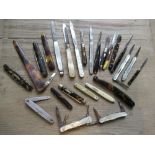 Collection of twenty five various steel bladed folding fruit knives