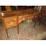 19th Century mahogany and inlaid sideboard raised on square tapering supports