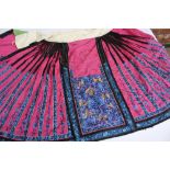Chinese silk embroidered skirt together with a Chinese silk embroidered shawl and miscellaneous