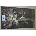 Aimee Wilson, watercolour, study of a vase of flowers, signed and dated 1898, 10ins x 5.75ins, in