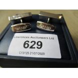 Cased pair of Charles Tyrwhitt silver cufflinks