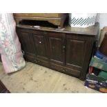 Large 18th Century oak mule chest (alterations) 56ins wide x 22.5ins deep x 35ins high