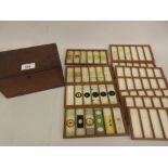 Mahogany cased set of microscope slide specimens