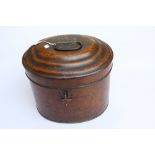 19th Century tin plate oval hat box