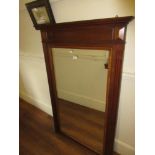 19th Century French walnut wall mirror with reeded side columns, 59ins x 38ins