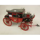 20th Century wooden scratch built model of Royal Mail London to Bristol horse drawn coach 38cm