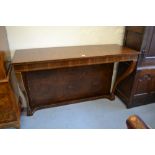 Early 20th Century figured walnut, rosewood and line inlaid console table in Regency style, 61.