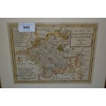 Small antique hand coloured map of Worcester by Morden and another similar