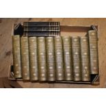Set of ten Chambers part leather bound encyclopaedia 1908, together with three other volumes, '