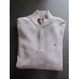 Gents J. Lindeberg golf pullover, grey merino wool with 1/4 zip, XL, together with two other gents