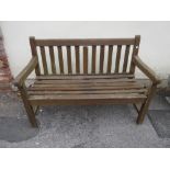 Slatted teak garden bench