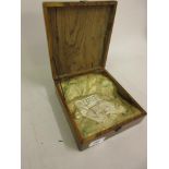 Late 19th or early 20th Century Jerusalem souvenir olive wood box, the hinged lid opening to