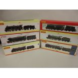 Group of six Hornby 00 gauge model locomotives, BR 4-6-2 Battle of Britain Class ' 222 Squadron ' (