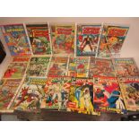 Quantity of various comics including ' Captain Britain ' and ' Jinty '