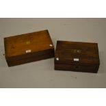 19th Century rosewood writing slope together with a 19th Century mahogany writing slope (for