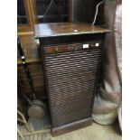 Early 20th Century stained beech tambour front stationery cabinet