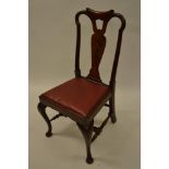 Set of eight (six plus two) early 20th Century mahogany dining chairs in 18th Century style, the