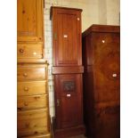 Late Victorian walnut single door bedside cabinet, together with a similar cabinet (with losses)