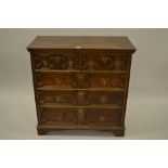 Late 17th or early 18th Century oak moulded front chest of two short and three long drawers with