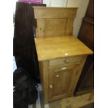 19th Century Continental stripped pine bedside cabinet with a single drawer above panelled door