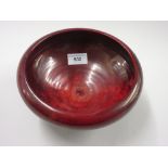 Carters Poole red lustre bowl, incised marks and dated 5. 8. 03, 8ins diameter Some hairline